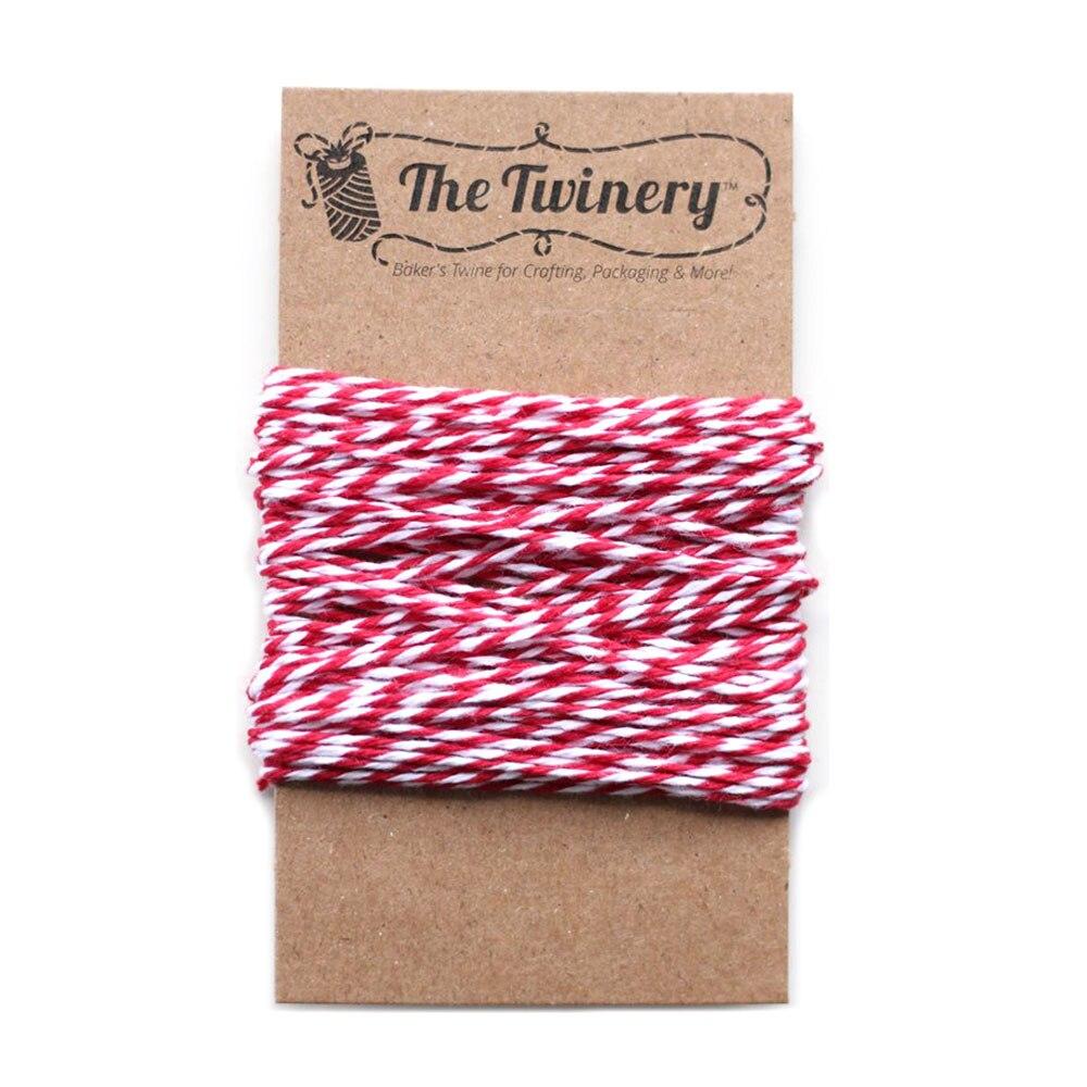 Poppy Red Striped Baker's Twine 15 Yards - PaperLanternStore.com - Paper Lanterns, Decor, Party Lights & More