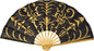 Black Gilded Henna Mulberry Paper Hand Fan - PaperLanternStore.com - Paper Lanterns, Decor, Party Lights & More