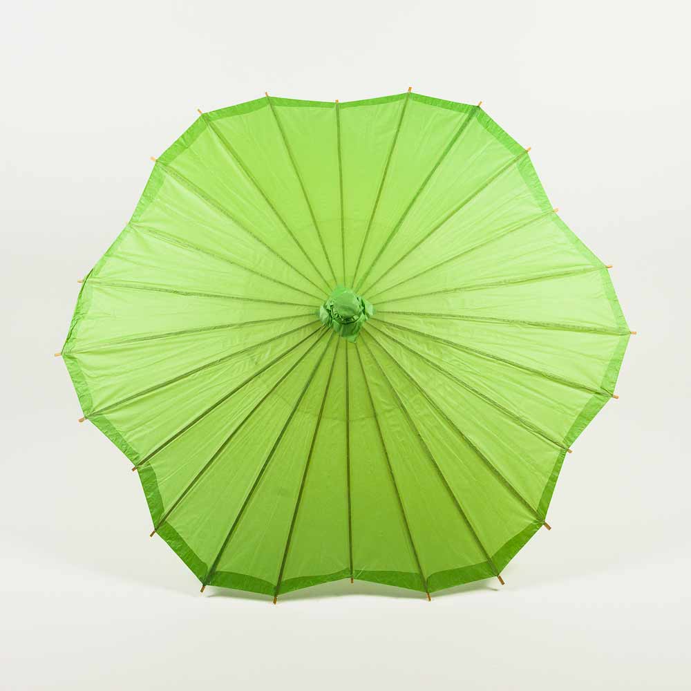 32" Grass Greenery Paper Parasol Umbrella, Scallop Blossom Shaped - PaperLanternStore.com - Paper Lanterns, Decor, Party Lights & More