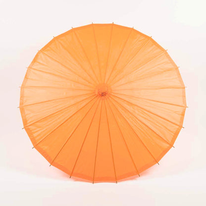 BULK PACK (6-Pack) 32" Orange Paper Parasol Umbrella with Elegant Handle