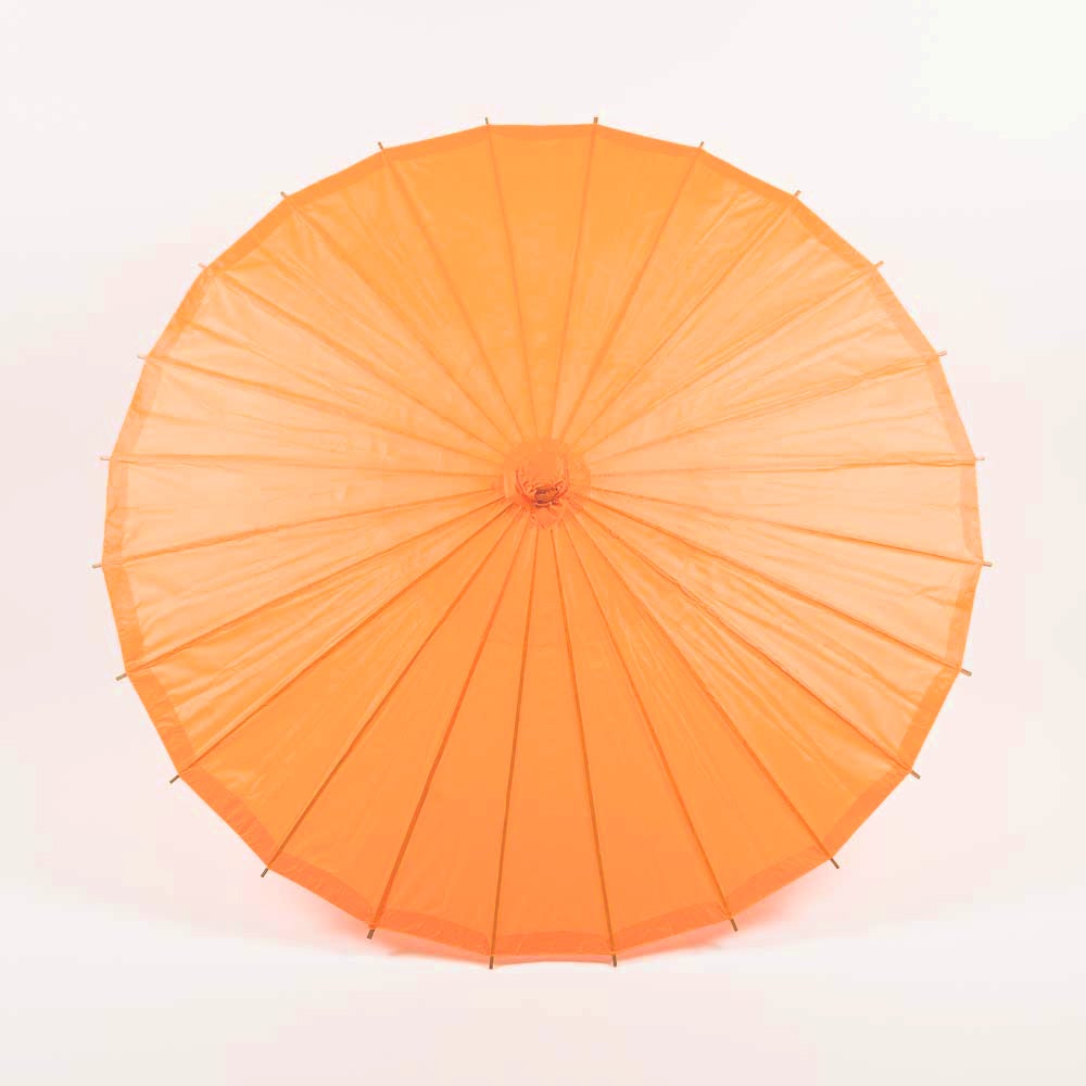 BULK PACK (10-Pack) 32" Orange Paper Parasol Umbrella with Elegant Handle