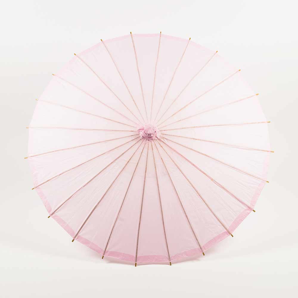 BULK PACK (6-Pack) 32" Pink Paper Parasol Umbrella with Elegant Handle