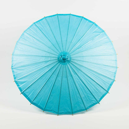 BULK PACK (10-Pack) 32" Water Blue Paper Parasol Umbrella with Elegant Handle