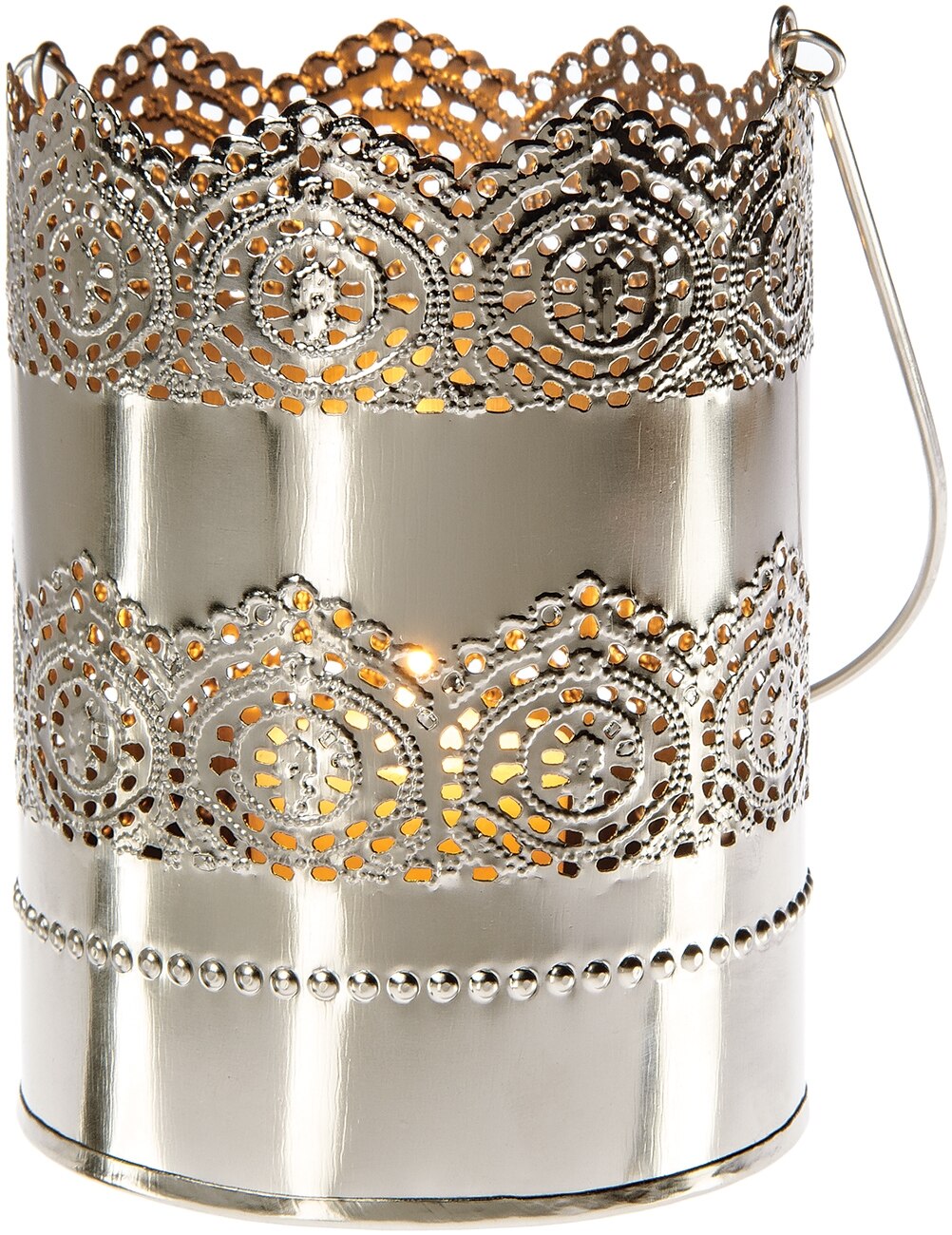 Large Padma Punched Tin Shadow Lantern - PaperLanternStore.com - Paper Lanterns, Decor, Party Lights & More