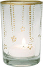 Clear & Gold Justine Colored Glass Candle Holder - PaperLanternStore.com - Paper Lanterns, Decor, Party Lights & More