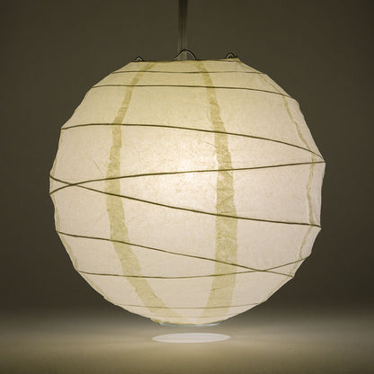 36" Beige / Ivory Jumbo Round Paper Lantern, Crisscross Ribbing, Chinese Hanging Wedding & Party Decoration - PaperLanternStore.com - Paper Lanterns, Decor, Party Lights & More