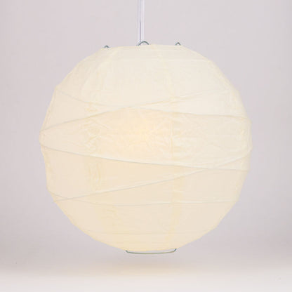 36" Beige / Ivory Jumbo Round Paper Lantern, Crisscross Ribbing, Chinese Hanging Wedding & Party Decoration - PaperLanternStore.com - Paper Lanterns, Decor, Party Lights & More