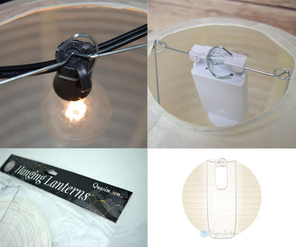 BULK PACK (12) 24" Papaya Round Paper Lantern, Crisscross Ribbing, Chinese Hanging Wedding & Party Decoration