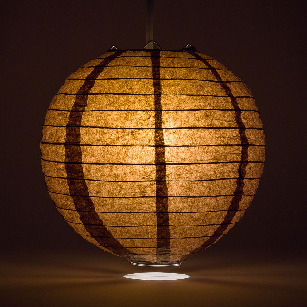 36" Brown Jumbo Round Paper Lantern, Even Ribbing, Chinese Hanging Wedding & Party Decoration - PaperLanternStore.com - Paper Lanterns, Decor, Party Lights & More