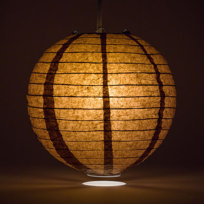 36" Brown Jumbo Round Paper Lantern, Even Ribbing, Chinese Hanging Wedding & Party Decoration - PaperLanternStore.com - Paper Lanterns, Decor, Party Lights & More