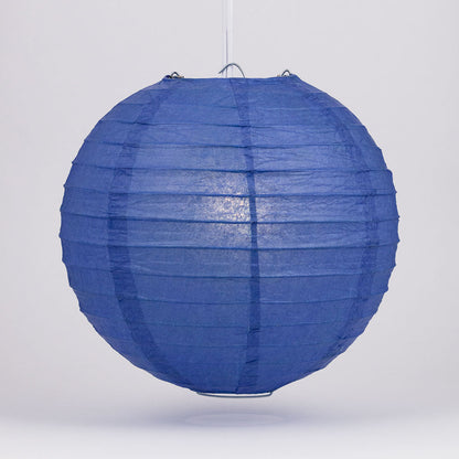36" Dark Blue Jumbo Round Paper Lantern, Even Ribbing, Chinese Hanging Wedding & Party Decoration - PaperLanternStore.com - Paper Lanterns, Decor, Party Lights & More