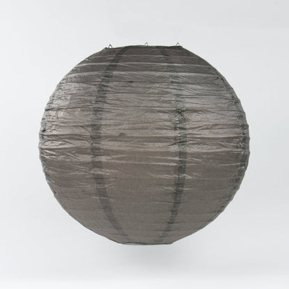 36" Driftwood Grey Jumbo Round Paper Lantern, Even Ribbing, Chinese Hanging Wedding & Party Decoration - PaperLanternStore.com - Paper Lanterns, Decor, Party Lights & More