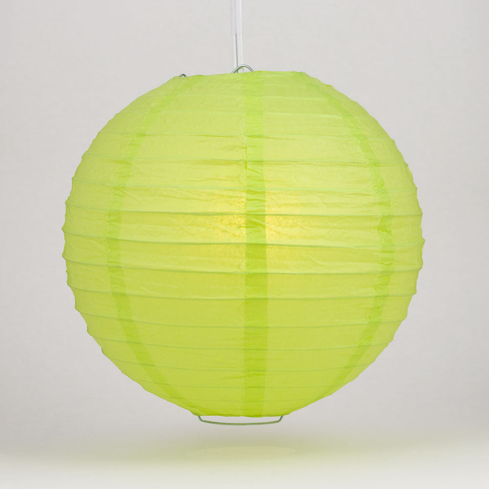 36" Light Lime Green Jumbo Round Paper Lantern, Even Ribbing, Chinese Hanging Wedding & Party Decoration - PaperLanternStore.com - Paper Lanterns, Decor, Party Lights & More