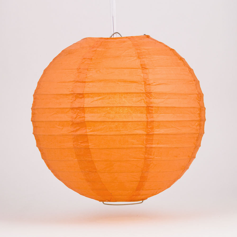 36" Persimmon Orange Jumbo Round Paper Lantern, Even Ribbing, Chinese Hanging Wedding & Party Decoration - PaperLanternStore.com - Paper Lanterns, Decor, Party Lights & More