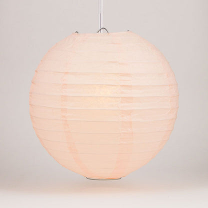 36" Rose Quartz Pink Jumbo Round Paper Lantern, Even Ribbing, Chinese Hanging Wedding & Party Decoration - PaperLanternStore.com - Paper Lanterns, Decor, Party Lights & More