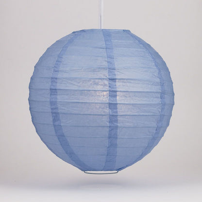 36" Serenity Blue Jumbo Round Paper Lantern, Even Ribbing, Chinese Hanging Wedding & Party Decoration - PaperLanternStore.com - Paper Lanterns, Decor, Party Lights & More