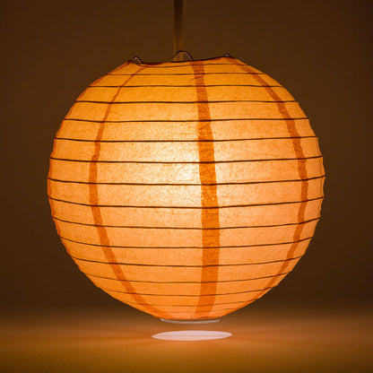 36" Peach / Orange Coral Jumbo Round Paper Lantern, Even Ribbing, Chinese Hanging Wedding & Party Decoration - PaperLanternStore.com - Paper Lanterns, Decor, Party Lights & More