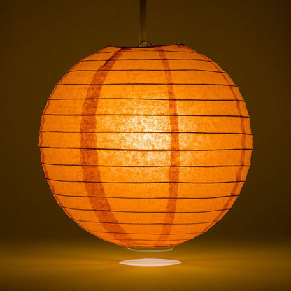 36" Persimmon Orange Jumbo Round Paper Lantern, Even Ribbing, Chinese Hanging Wedding & Party Decoration - PaperLanternStore.com - Paper Lanterns, Decor, Party Lights & More