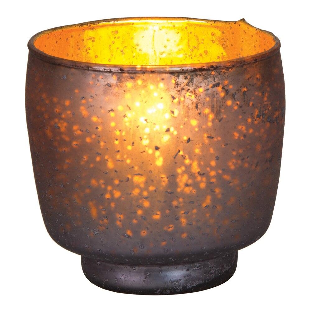 Charcoal Grey Kebi Luxe Glass Candle Holder - PaperLanternStore.com - Paper Lanterns, Decor, Party Lights & More