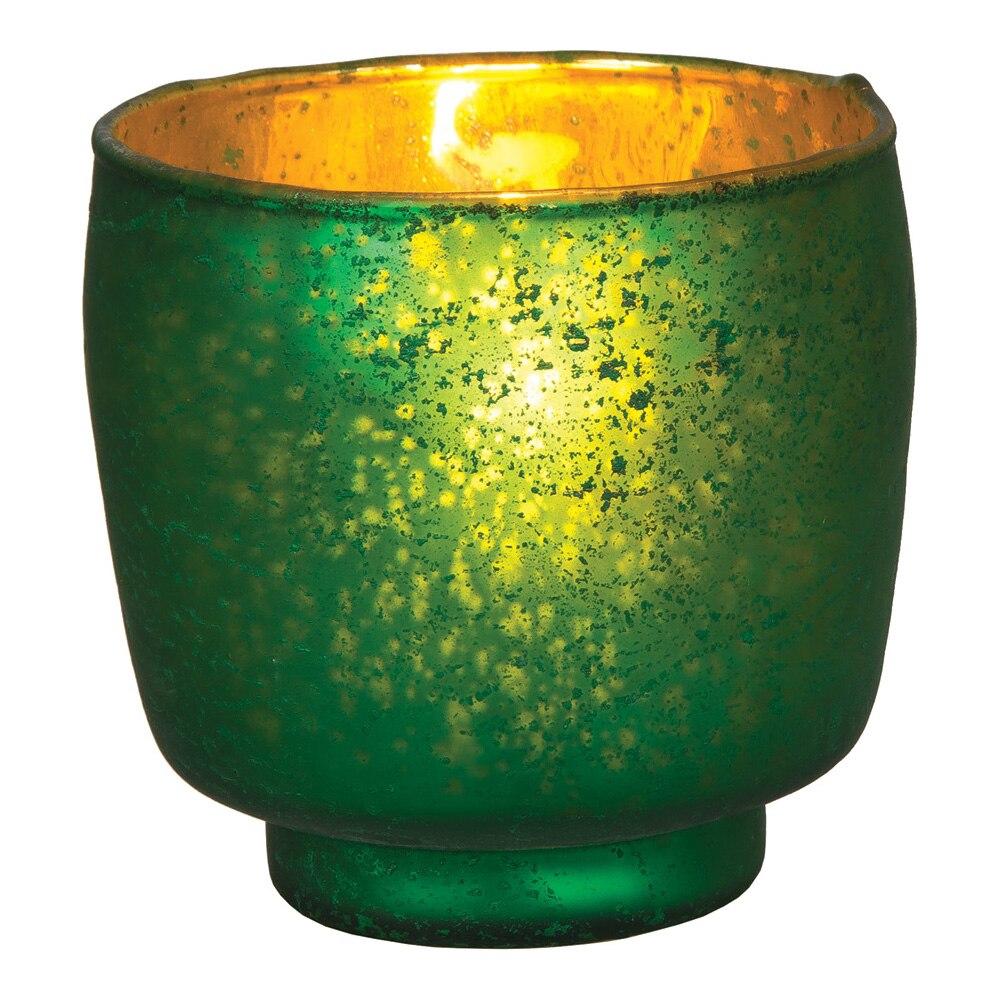 Emerald Green Kebi Luxe Glass Candle Holder - PaperLanternStore.com - Paper Lanterns, Decor, Party Lights & More