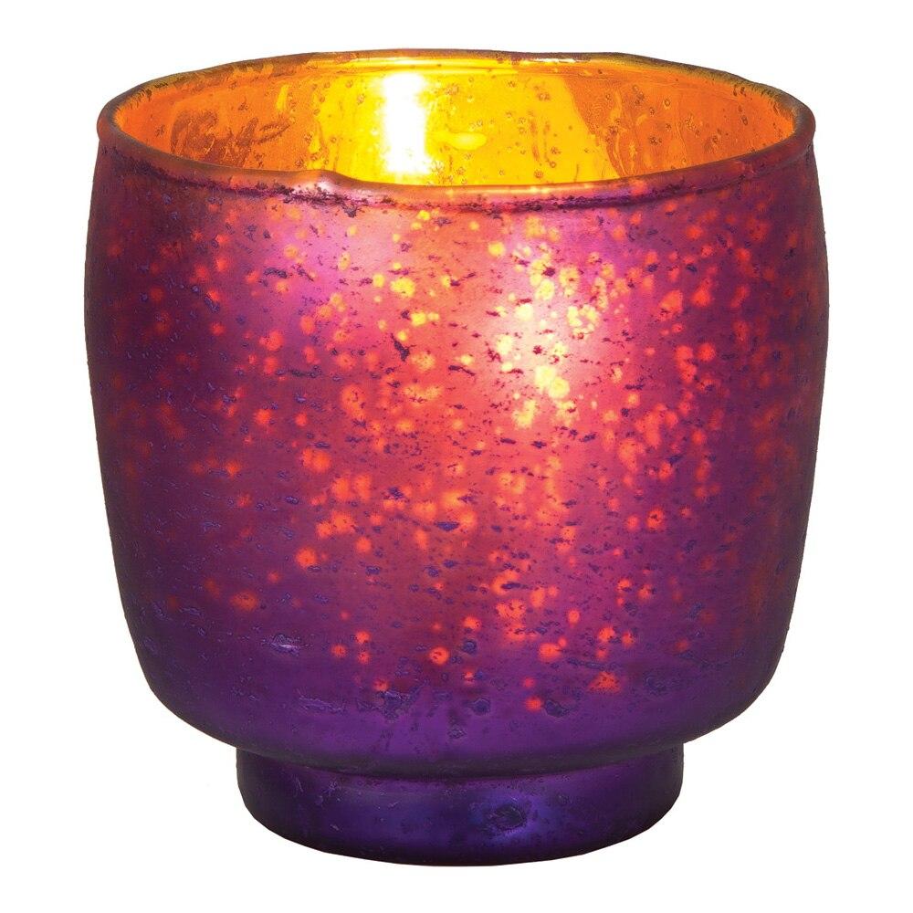 Plum Purple Kebi Luxe Glass Candle Holder - PaperLanternStore.com - Paper Lanterns, Decor, Party Lights & More