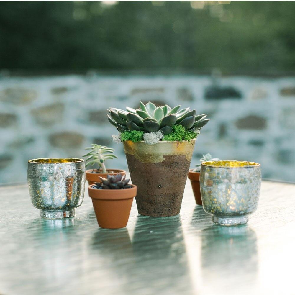 Silver Kebi Luxe Glass Candle Holder - PaperLanternStore.com - Paper Lanterns, Decor, Party Lights & More