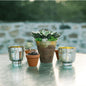 Silver Kebi Luxe Glass Candle Holder - PaperLanternStore.com - Paper Lanterns, Decor, Party Lights & More