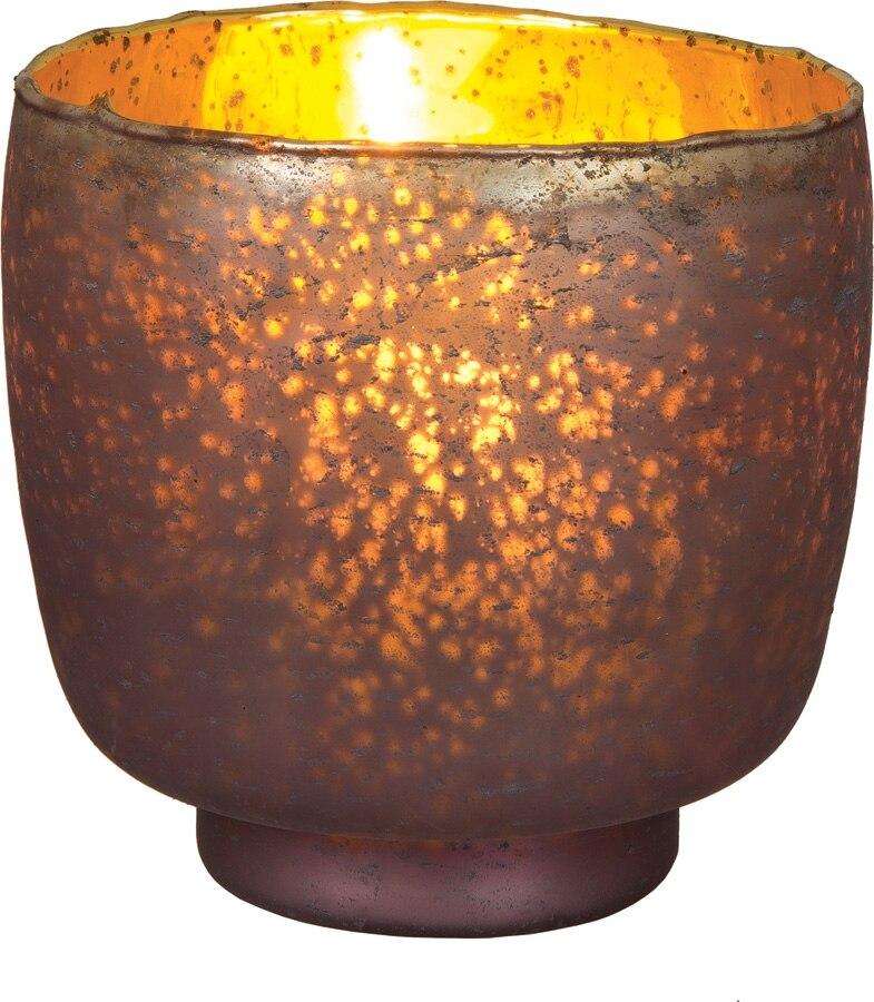 Charcoal Grey Omorose Luxe Glass Candle Holder - PaperLanternStore.com - Paper Lanterns, Decor, Party Lights & More