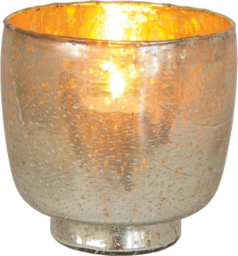 Silver Omorose Luxe Glass Candle Holder - PaperLanternStore.com - Paper Lanterns, Decor, Party Lights & More