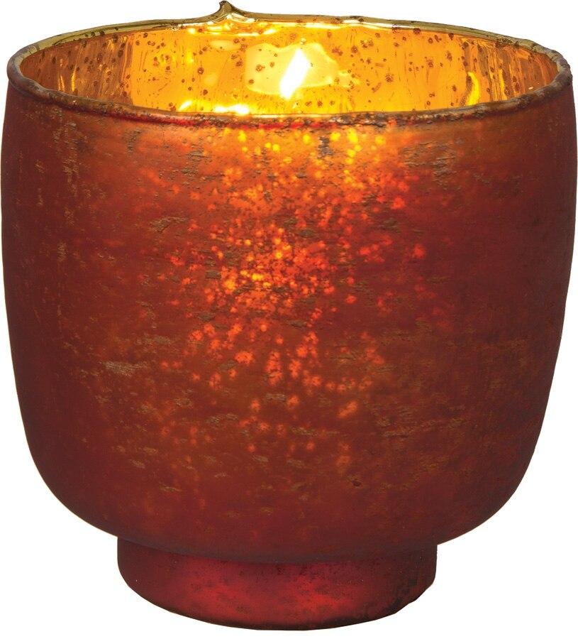 Tangerine Orange Omorose Luxe Glass Candle Holder - PaperLanternStore.com - Paper Lanterns, Decor, Party Lights & More