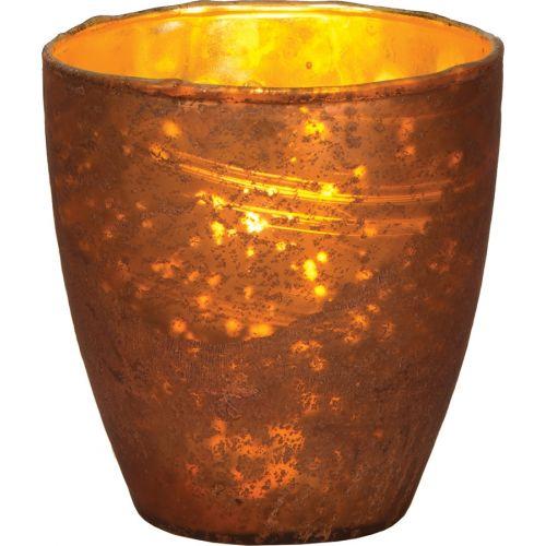 Copper Ebe Luxe Glass Small Candle Holder - PaperLanternStore.com - Paper Lanterns, Decor, Party Lights & More