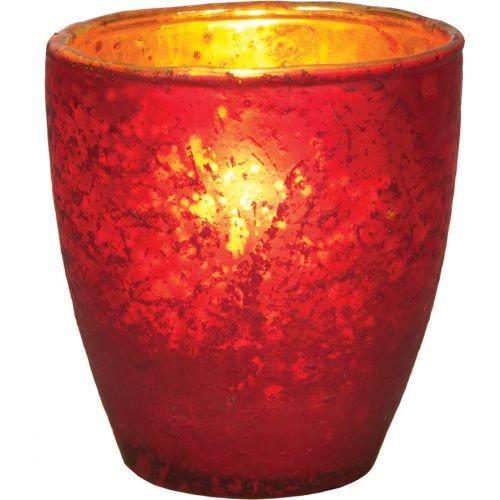 Red Ebe Luxe Glass Small Candle Holder - PaperLanternStore.com - Paper Lanterns, Decor, Party Lights & More