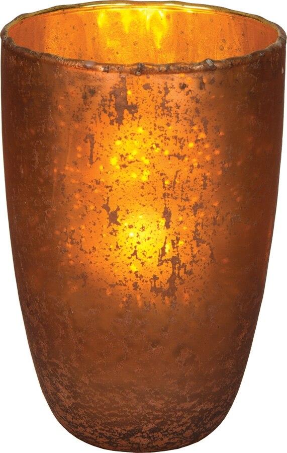 Copper Salama Luxe Glass Medium Candle Holder - PaperLanternStore.com - Paper Lanterns, Decor, Party Lights & More