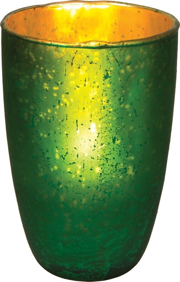 Emerald Green Salama Luxe Glass Medium Candle Holder - PaperLanternStore.com - Paper Lanterns, Decor, Party Lights & More
