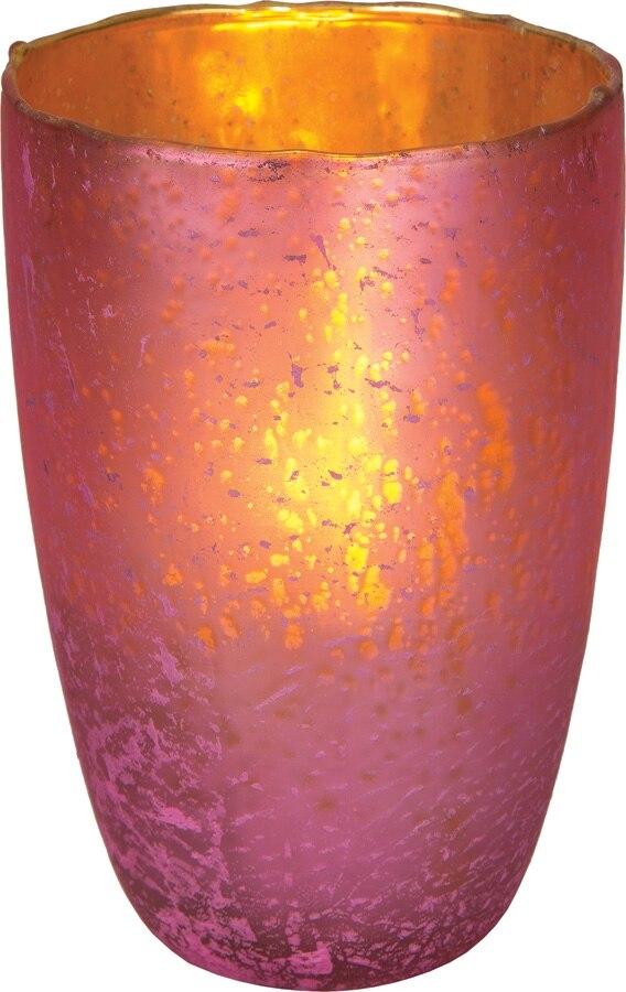 Fuchsia Pink Salama Luxe Glass Medium Candle Holder - PaperLanternStore.com - Paper Lanterns, Decor, Party Lights & More