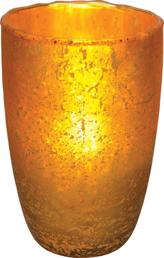 Gold Salama Luxe Glass Medium Candle Holder - PaperLanternStore.com - Paper Lanterns, Decor, Party Lights & More