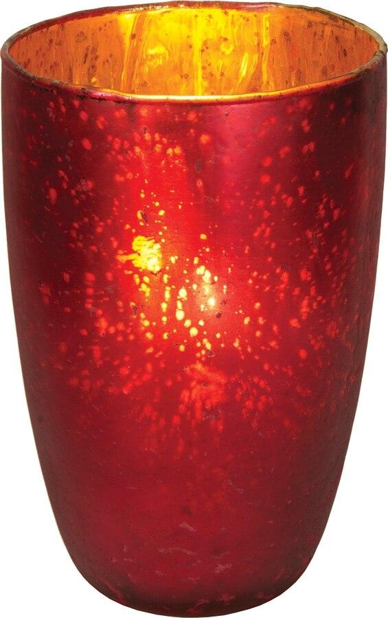 Red Salama Luxe Glass Medium Candle Holder - PaperLanternStore.com - Paper Lanterns, Decor, Party Lights & More