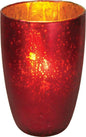 Red Salama Luxe Glass Medium Candle Holder - PaperLanternStore.com - Paper Lanterns, Decor, Party Lights & More