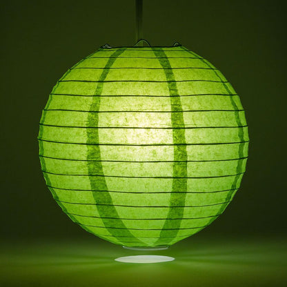 Greenery Color Party Pack Parallel Ribbed Paper Lantern Combo Set (12 pc Set)