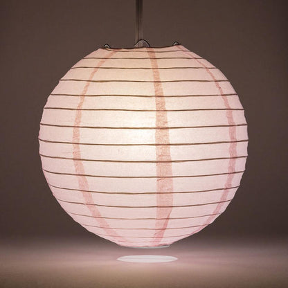 BULK PACK (12) 20" Pink Round Paper Lantern, Even Ribbing, Chinese Hanging Wedding & Party Decoration - PaperLanternStore.com - Paper Lanterns, Decor, Party Lights & More