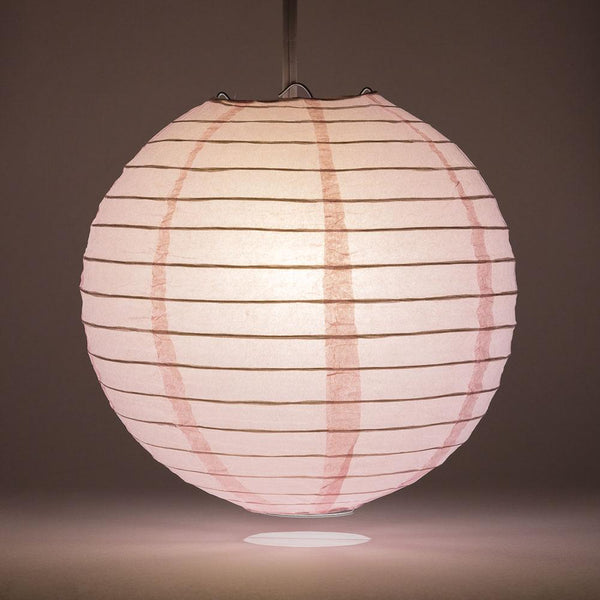 BULK PACK (12) 16" Pink Round Paper Lantern, Even Ribbing, Chinese Hanging Wedding & Party Decoration - PaperLanternStore.com - Paper Lanterns, Decor, Party Lights & More