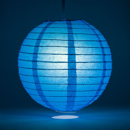 30" Turquoise Jumbo Round Paper Lantern, Even Ribbing, Chinese Hanging Wedding & Party Decoration - PaperLanternStore.com - Paper Lanterns, Decor, Party Lights & More