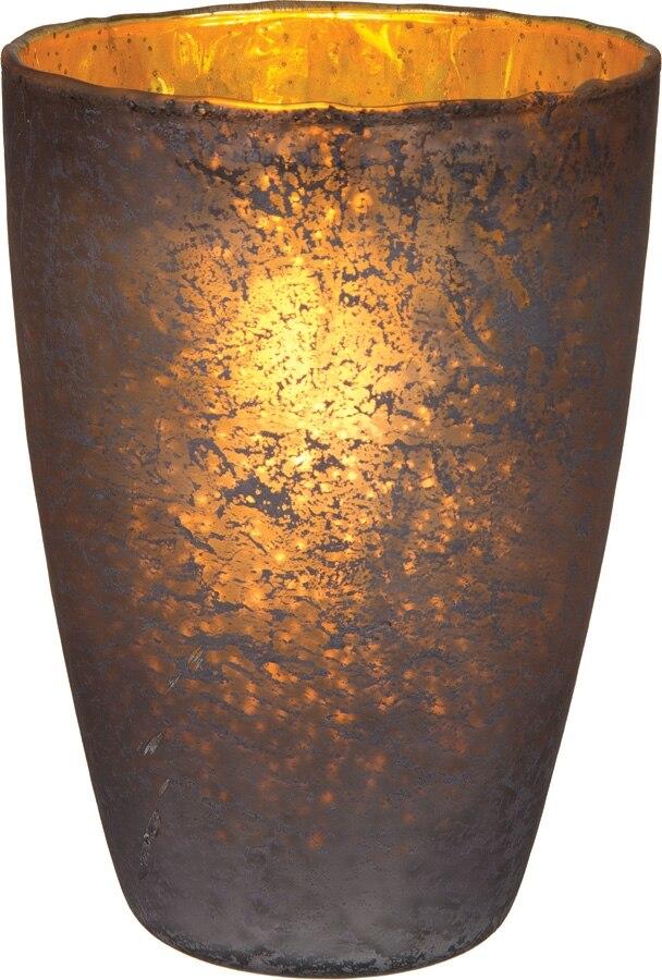 Charcoal Grey Nubiti Luxe Glass Large Candle Holder - PaperLanternStore.com - Paper Lanterns, Decor, Party Lights & More