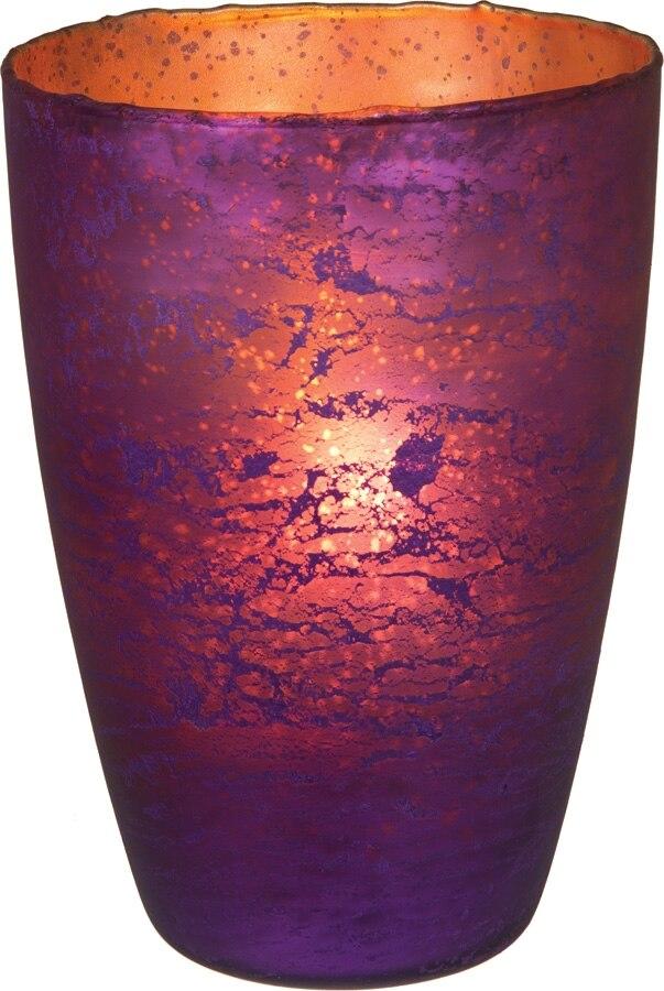 Plum Purple Nubiti Luxe Glass Large Candle Holder - PaperLanternStore.com - Paper Lanterns, Decor, Party Lights & More