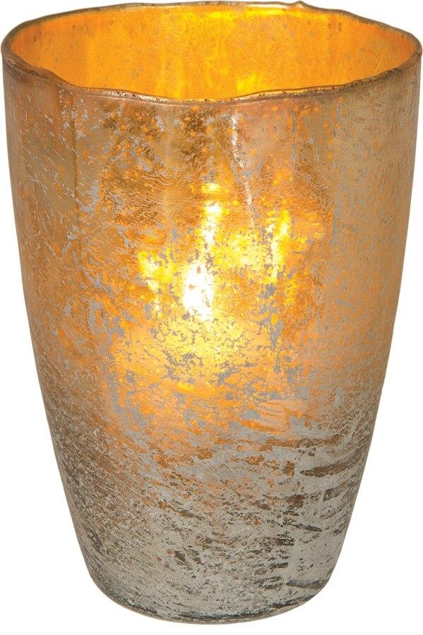 Silver Nubiti Luxe Glass Large Candle Holder - PaperLanternStore.com - Paper Lanterns, Decor, Party Lights & More