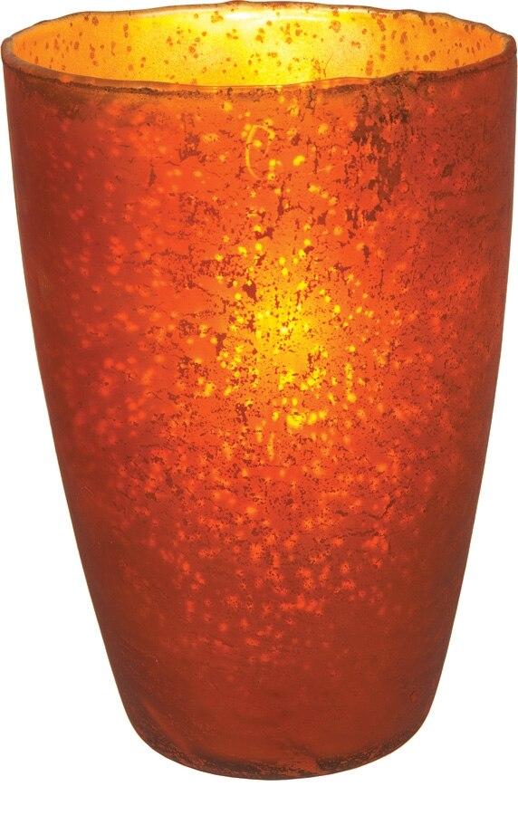 Tangerine Orange Nubiti Luxe Glass Large Candle Holder - PaperLanternStore.com - Paper Lanterns, Decor, Party Lights & More