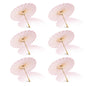 BULK PACK (6-Pack) 32" Pink Paper Parasol Umbrella with Elegant Handle