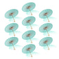 BULK PACK (10-Pack) 32" Cool Mint Green Paper Parasol Umbrella with Elegant Handle