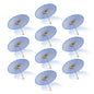 BULK PACK (10-Pack) 32" Serenity Blue Paper Parasol Umbrella for Weddings and Parties with Elegant Handle