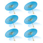 BULK PACK (6-Pack) 32" Turquoise Paper Parasol Umbrella with Elegant Handle